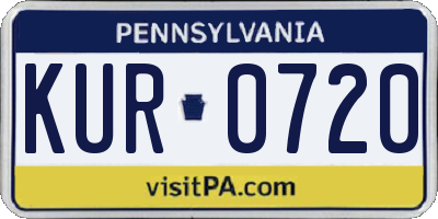 PA license plate KUR0720