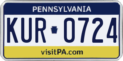 PA license plate KUR0724