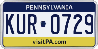 PA license plate KUR0729
