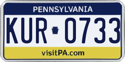 PA license plate KUR0733