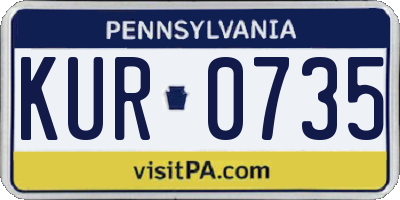 PA license plate KUR0735