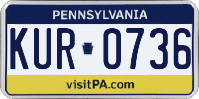 PA license plate KUR0736