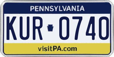 PA license plate KUR0740