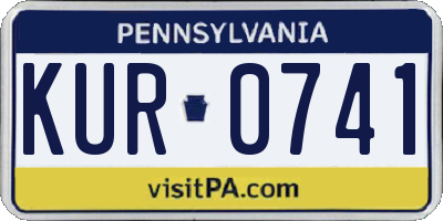 PA license plate KUR0741