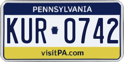 PA license plate KUR0742