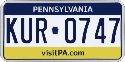 PA license plate KUR0747
