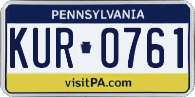 PA license plate KUR0761