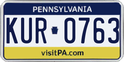 PA license plate KUR0763