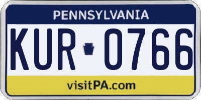 PA license plate KUR0766