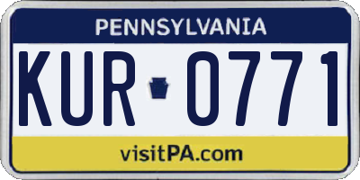 PA license plate KUR0771