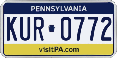 PA license plate KUR0772