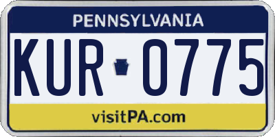 PA license plate KUR0775