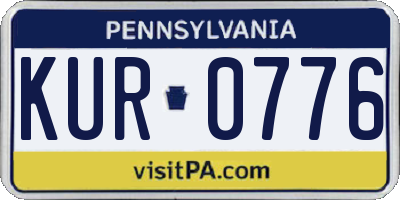 PA license plate KUR0776