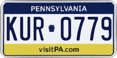 PA license plate KUR0779