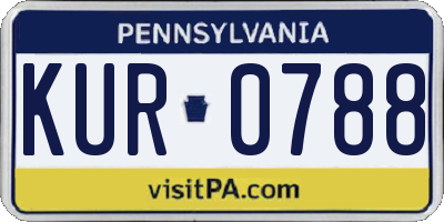 PA license plate KUR0788