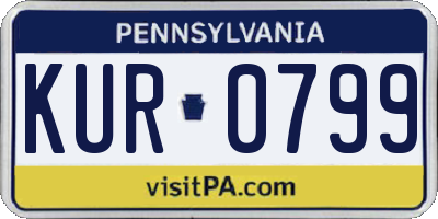 PA license plate KUR0799