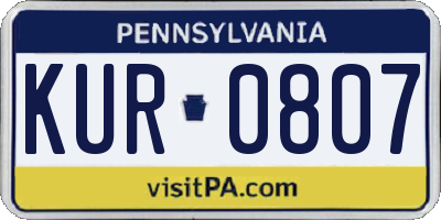 PA license plate KUR0807