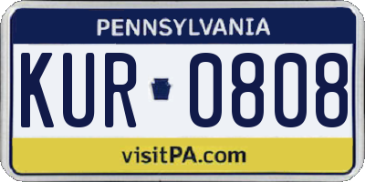 PA license plate KUR0808