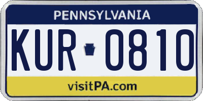 PA license plate KUR0810
