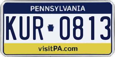 PA license plate KUR0813
