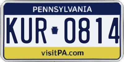 PA license plate KUR0814