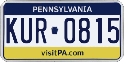 PA license plate KUR0815