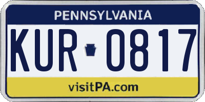 PA license plate KUR0817