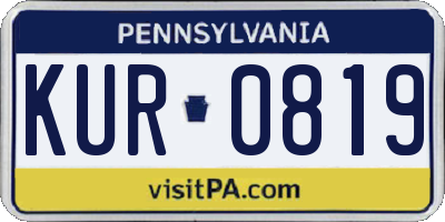 PA license plate KUR0819