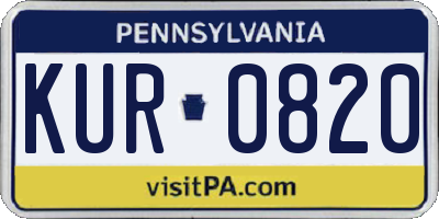 PA license plate KUR0820