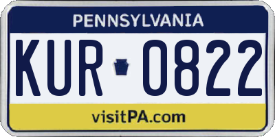 PA license plate KUR0822