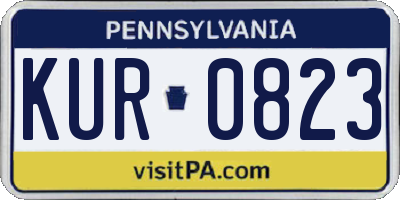PA license plate KUR0823