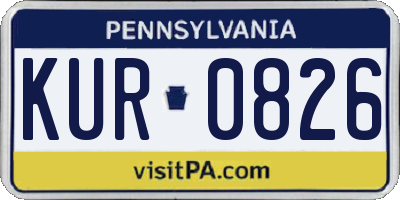 PA license plate KUR0826