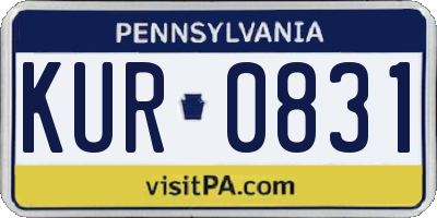 PA license plate KUR0831