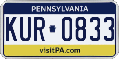 PA license plate KUR0833