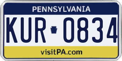 PA license plate KUR0834