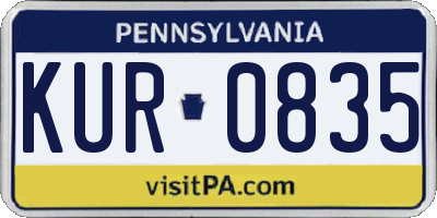 PA license plate KUR0835