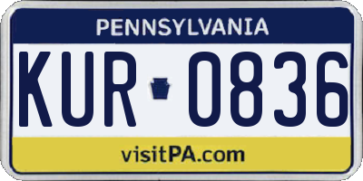 PA license plate KUR0836