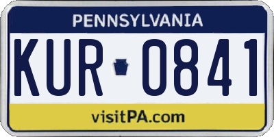 PA license plate KUR0841