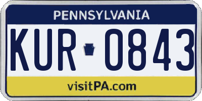 PA license plate KUR0843
