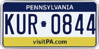 PA license plate KUR0844