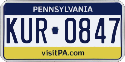 PA license plate KUR0847