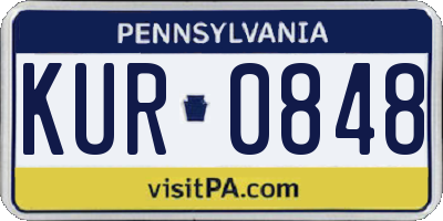 PA license plate KUR0848