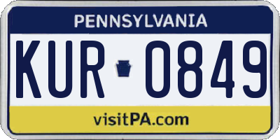 PA license plate KUR0849
