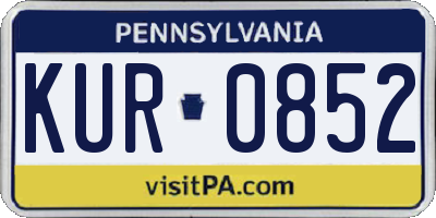 PA license plate KUR0852