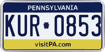 PA license plate KUR0853