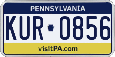 PA license plate KUR0856