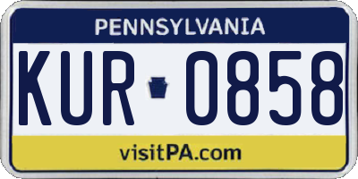 PA license plate KUR0858