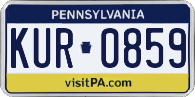 PA license plate KUR0859