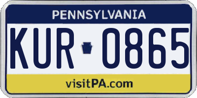 PA license plate KUR0865