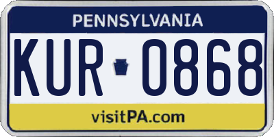 PA license plate KUR0868